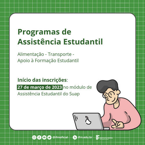 Publicado edital dos Programas de Assistência Estudantil IFRN