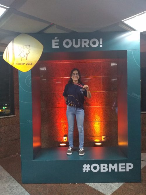 Aluna Sofia Severo - Medalhista de ouro na OBMEP 2018. Crédito: Enne Karol