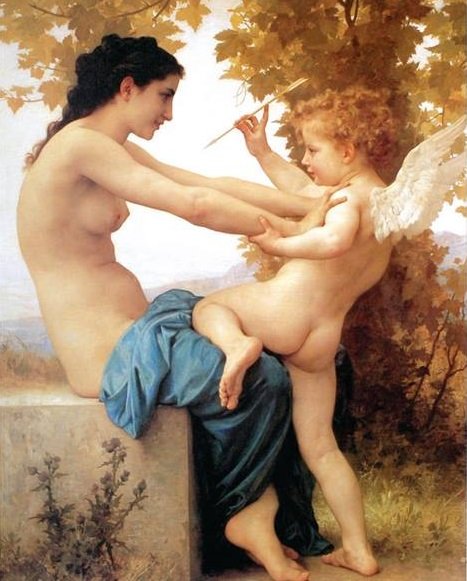 Quadro de William Adolphe Bouguereau, Uma jovem defendendo-se de Eros