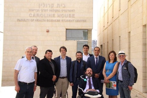 A equipe discutiu ações de trabalho conjunto com os professores da Universidade em Israel