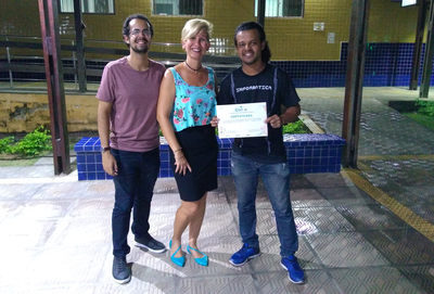 Lindemberg e Leonardo, sob orientação de Keila, ficaram com 1º lugar da sua categoria no Ctrl+E, em Fortaleza/CE