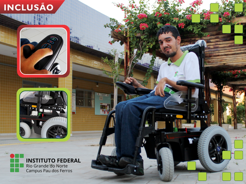 Lucas Santos, aluno do Campus Pau dos Ferros do IFRN, fazendo uso do equipamento