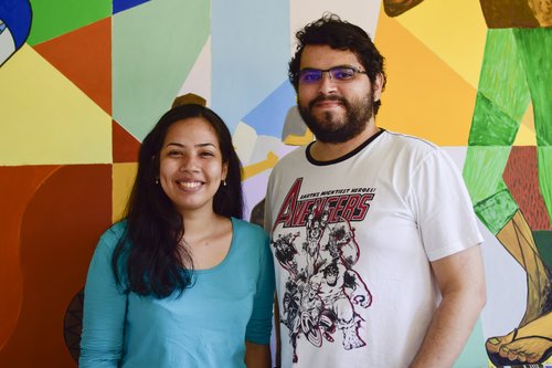 Da esquerda para direita: Gizely Duarte e o Professor Tiago de Sousa
