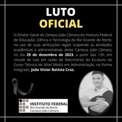 NOTA DE PESAR - João Victor Cruz