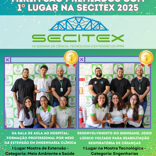 Trabalhos premiados na Secitex 2025