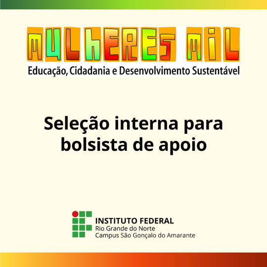 Seleção de bolsista para Mulheres Mil