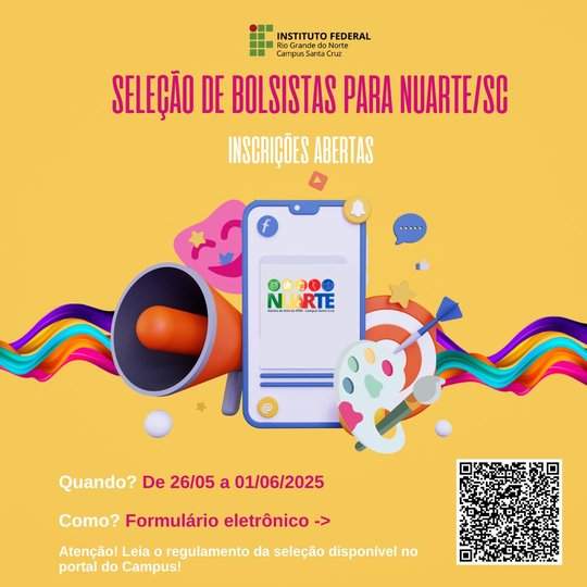 Divulgação da seleção de bolsistas para o NUARTE