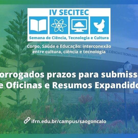 #10816 Secitec 2021: prorrogados prazos para submissão de oficinas, minicursos e trabalhos científicos