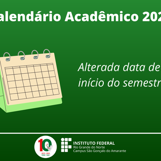 #10844 Calendário Acadêmico do Campus SGA foi retificado