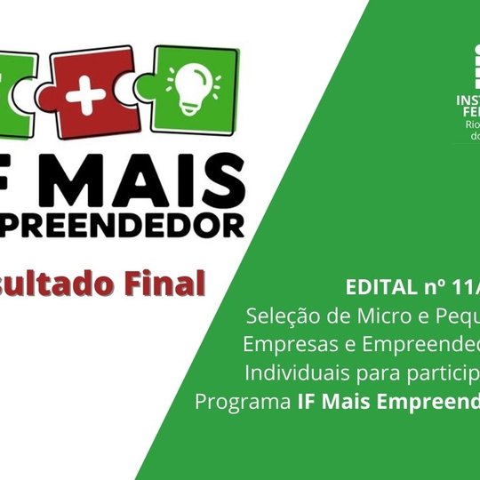 #11112 Divulgado resultado final da seleção para o Programa IF Mais Empreendedor