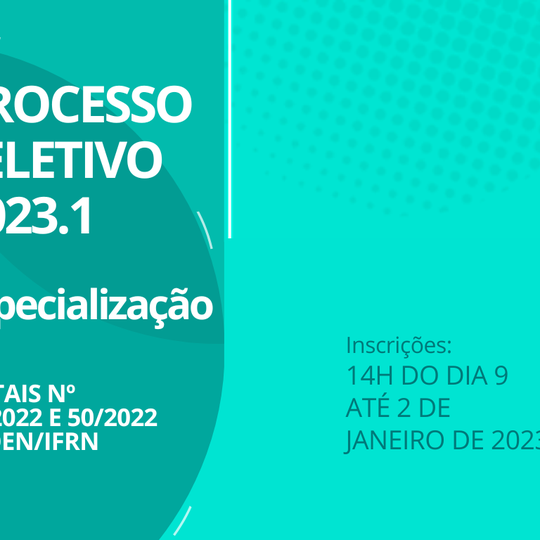 #11130 IFRN anuncia 105 vagas em cursos de Especialização