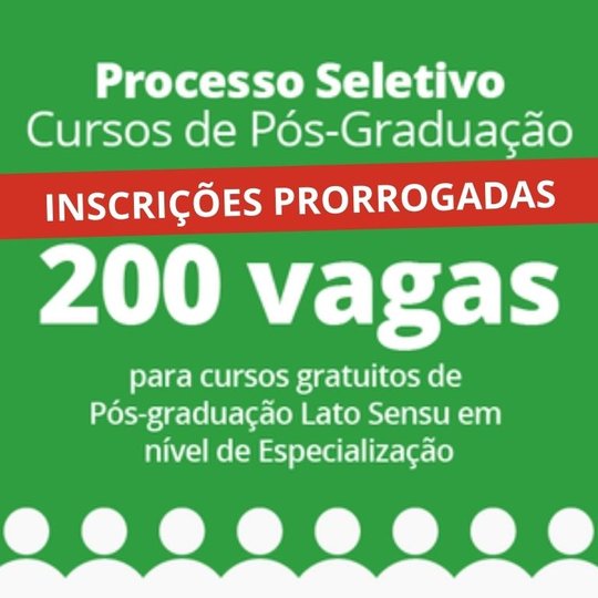 #11275 Especializações: novo prazo prorroga inscrições até 14/2