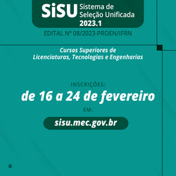 #11373 (Edital 08/2023) Publicado o edital do processo seletivo para Cursos Superiores via SiSU