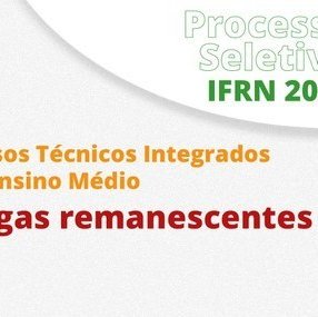 #11433 Campus São Gonçalo do Amarante divulga 5ª lista de vagas remanescentes