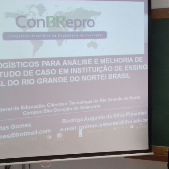 #11436 Aluno do IFRN-SGA apresenta projeto em congresso nacional de Engenharia de Produção