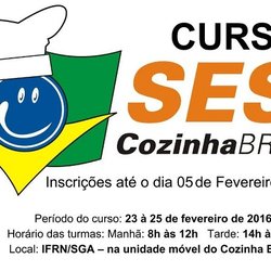 #11575 O Setor de Saúde do Campus IFRN/SGA irá promover curso do SESI Cozinha Brasil