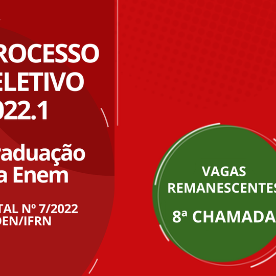 #11588 Convocação em 8ª chamada das vagas remanescentes ENEM semestre 2022.1 do Campus São Gonçalo