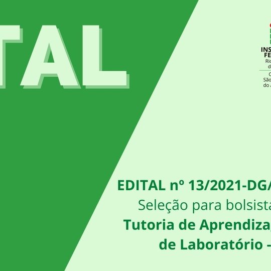 #11673 Divulgada oferta de vagas para Tutoria de Aprendizagem de Laboratório - TAL