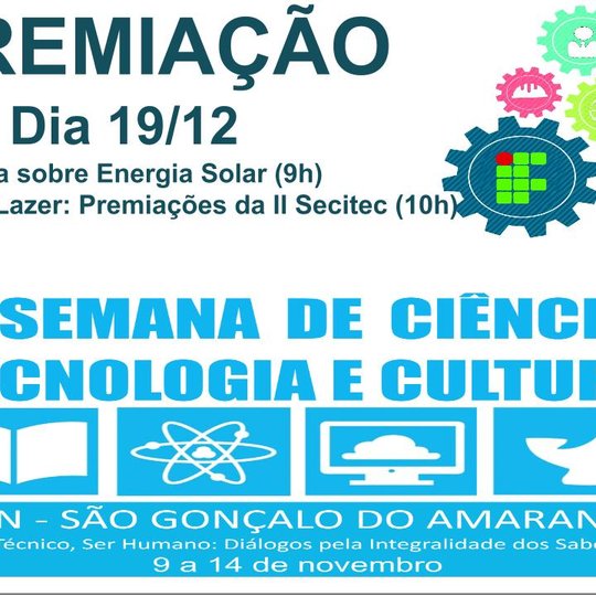 #11796 Premiação da II Secitec acontecerá neste sábado (19)