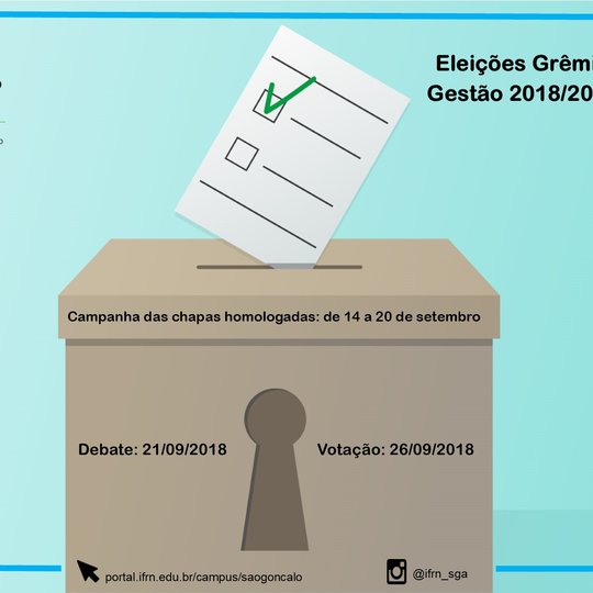 #11934 Eleição do Grêmio Estudantil - gestão 2018/2019 acontece no dia 26/9