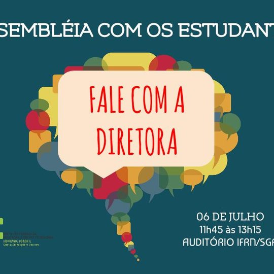 #12159 Direção Geral do Campus SGA promove projeto Fale com a Diretora