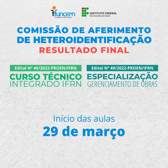 #12249 Divulgados resultados finais da Comissão de Heteroidentificação da 1ª chamada da lista de espera