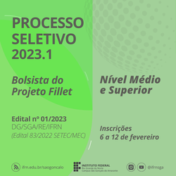 #12570 (Edital 01/2023) Seleção de Bolsistas para o Projeto Fillet