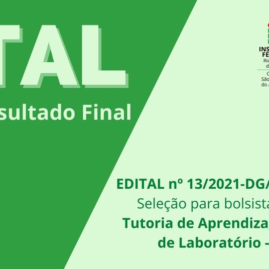 #12636 Divulgado resultado final de seleção para Tutoria de Aprendizagem de Laboratório - TAL