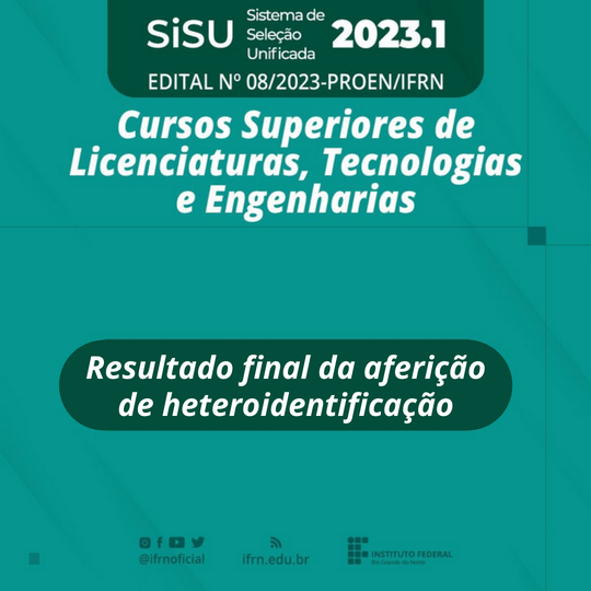 #12768 (Edital 08/2023) Divulgado resultado final da etapa de heteroidentificação