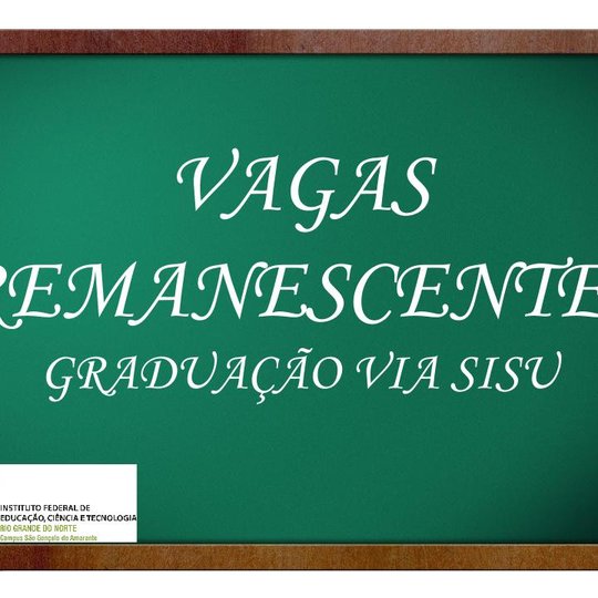 #12820 Campus IFRN/SGA convoca candidatos à vagas remanescentes para reunião