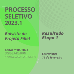 #13094 (Edital 01/2023) Bolsistas Fillet: resultado Etapa 1 