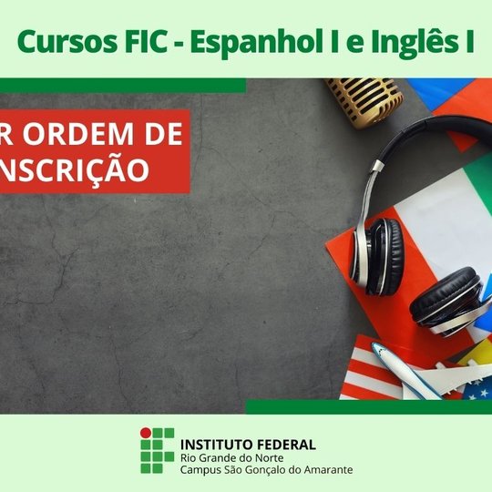 #13367 Abertas inscrições para os cursos FIC de Espanhol I e Inglês I