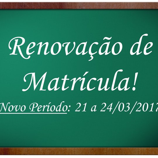 #13462 Renovação de matrícula tem novas datas devido a problemas no sistema