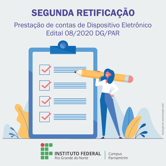 #13756 Coaes divulga segunda retificação do edital 08/2020 DG/PAR/IFRN