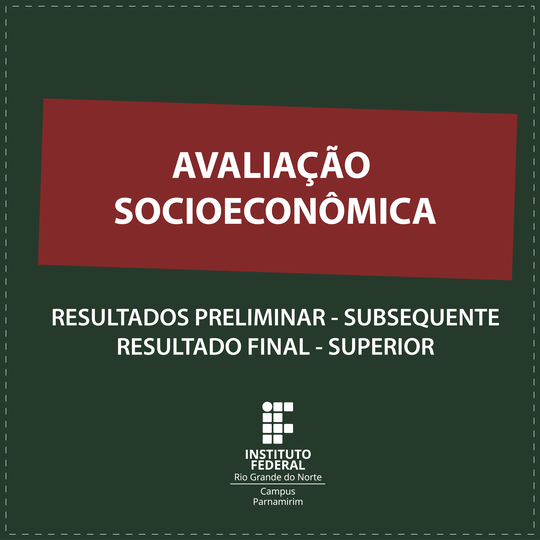 #13933 Serviço social divulga resultado final da avaliação socioeconômica