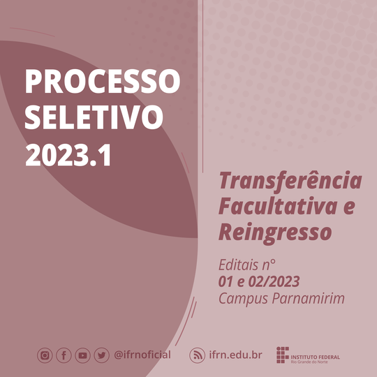 #14384 Publicadas vagas ofertadas pelos editais de Transferência Facultativa e Reingresso