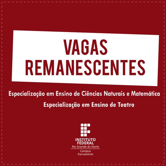 #14409 Divulgada 1ª Chamada de Vagas Remanescentes para Cursos de Especialização