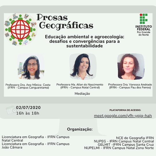 #14426 Projeto Prosas Geográficas realiza segundo diálogo nesta quinta-feira, 02 de julho