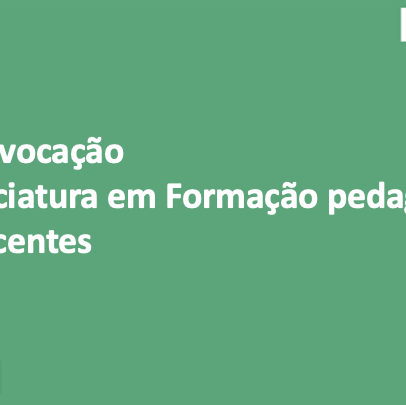 #14677 reconvocação para o curso de Licenciatura em Formação Pedagógica.