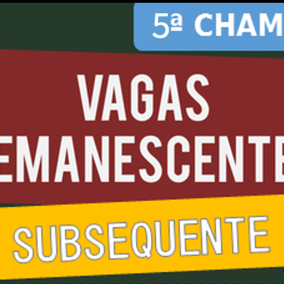 #14687 5º lista de chamada para vagas remanescentes do curso técnico de nível médio na forma subsequente.