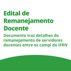 #15254 Comissão divulga edital de Remanejamento Docente no IFRN