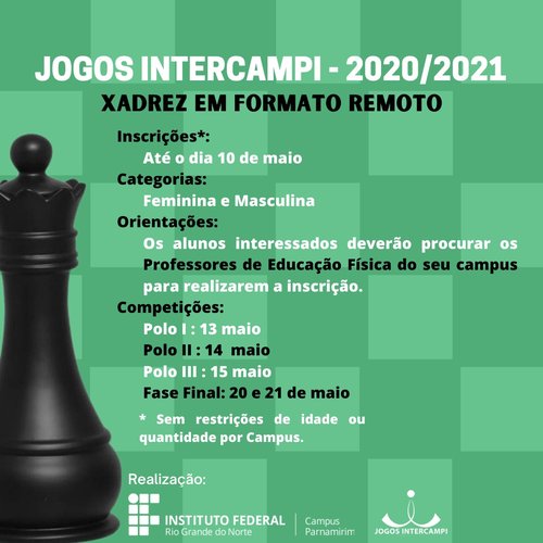 Campus realiza campeonato de xadrez para todo o IFRN — IFRN - Instituto  Federal do Rio Grande do Norte