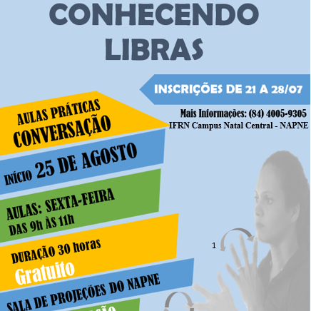#15769 NAPNE abre inscrições para as oficinas do projeto de extensão  "Conhecendo Libras"