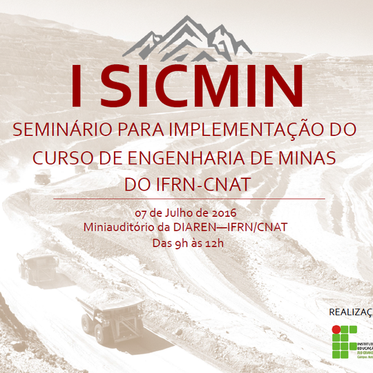 #15878 Seminário para Implementação do Curso de Engenharia de Minas acontece quinta-feira (7)