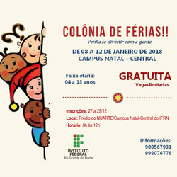 #16270 1ª Colônia de Férias do IFRN/CNAT atende cerca de 200 crianças