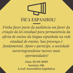 #17425 Audiência pública debaterá a permanência da língua espanhola na rede estadual de ensino