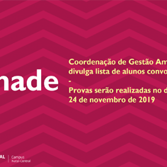 #17447 Coordenação de Gestão Ambiental divulga lista de alunos convocados para o ENADE