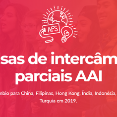 #17542 AFS Brasil oferta bolsas parciais de intercâmbio AAI