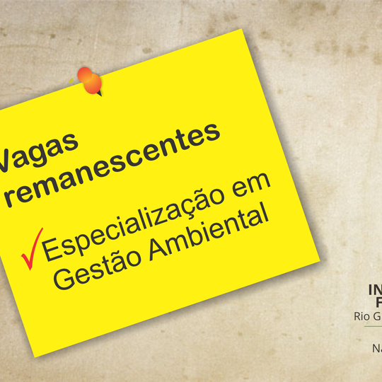 #17815 Especialização em Gestão Ambiental oferece vagas remanescentes