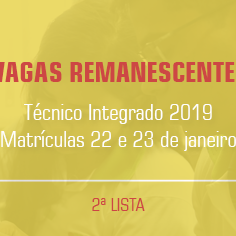 #17955 CNAT divulga 2ª lista de vagas remanescentes dos Cursos Técnicos Integrados 2019